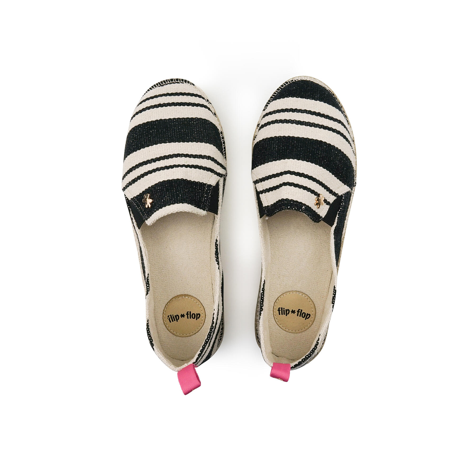 Femme espadrille*striped Espadrilles Noir 3/4