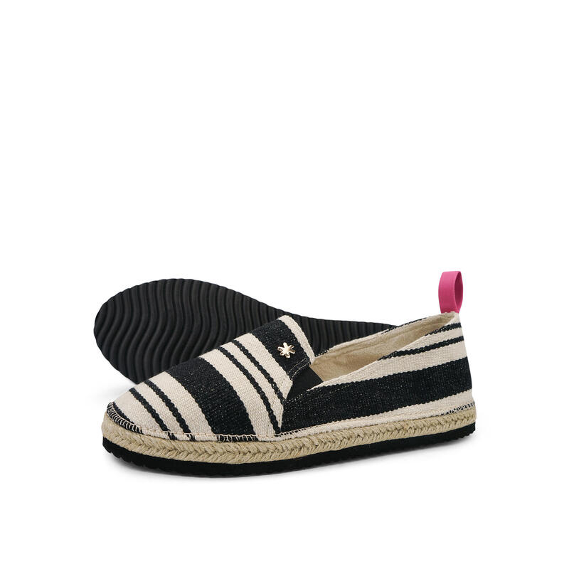 Damen flip*flop espadrille*striped Espadrilles Schwarz