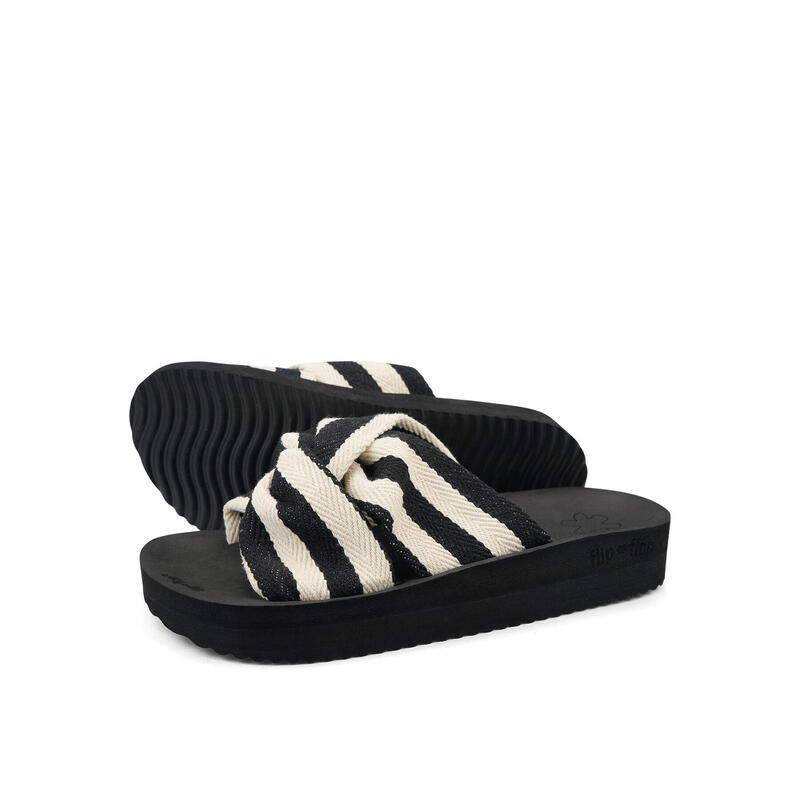 Damen flip*flop wedgy*twist Slides Schwarz