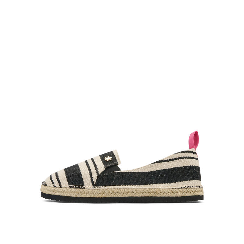 Damen flip*flop espadrille*striped Espadrilles Schwarz