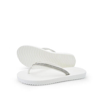 Dames teenslippers flip*glam wit