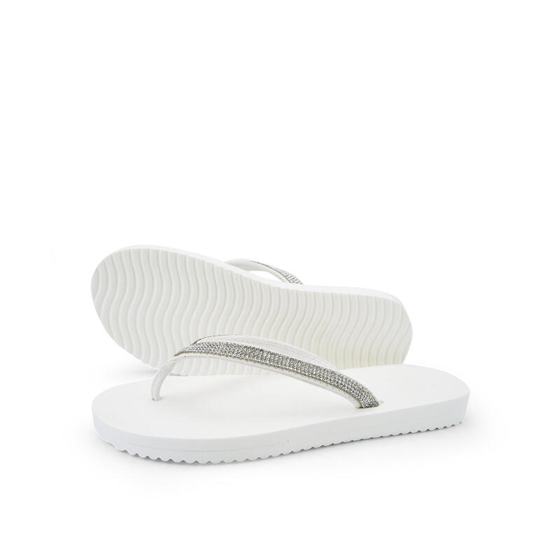 Damen Flip Flop Badezehentrenner flip*glam White