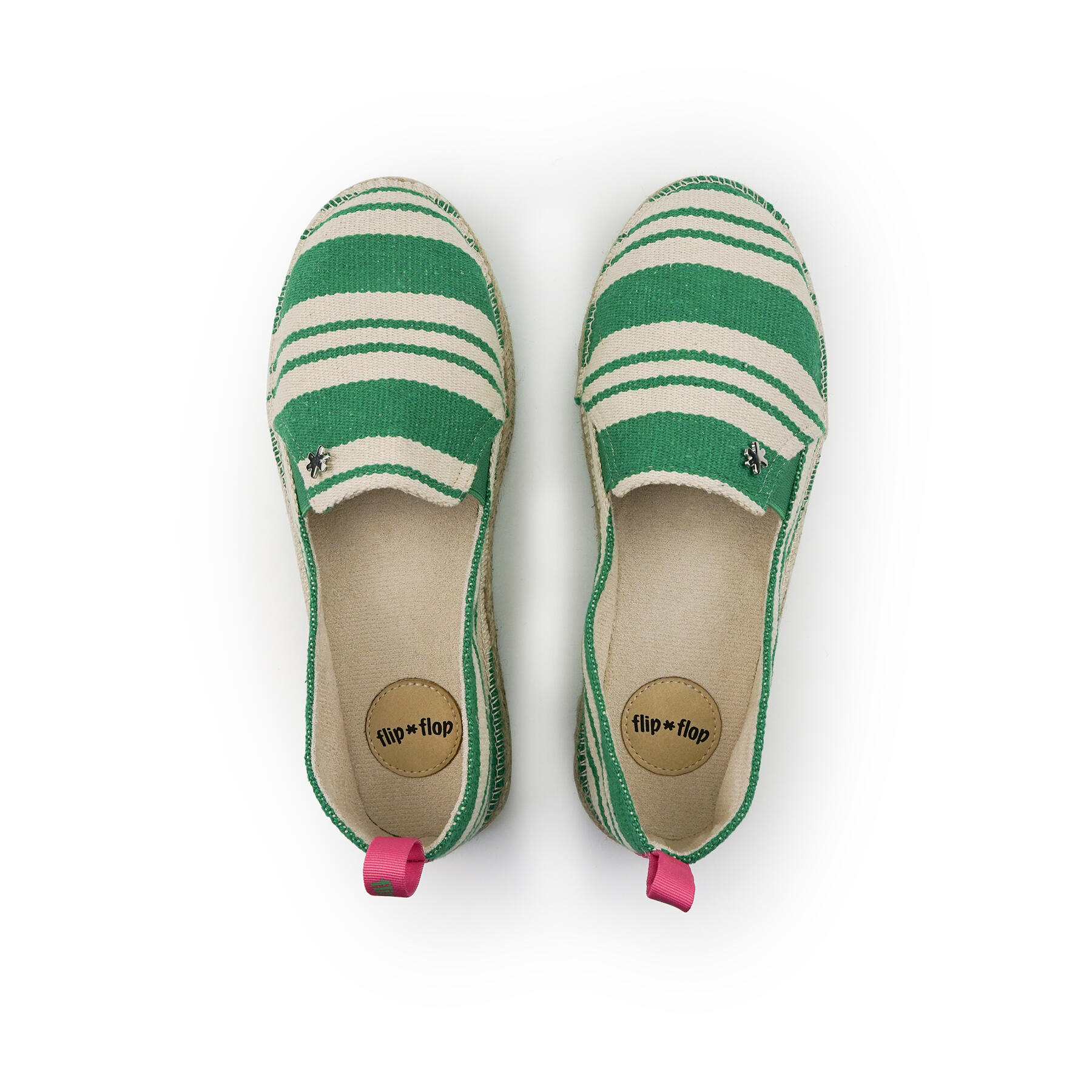 Femme espadrille*striped Espadrilles Vert émeraude 3/4