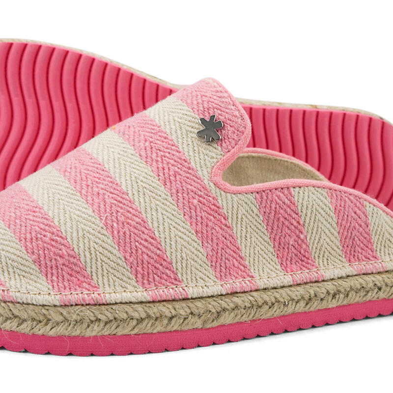 Damen flip*flop espadrille*slip-in Espadrilles Rosa / Beige