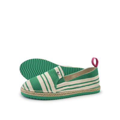 Dames espadrille*striped espadrilles zwart