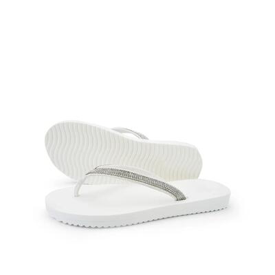 Dames teenslippers flip*glam wit