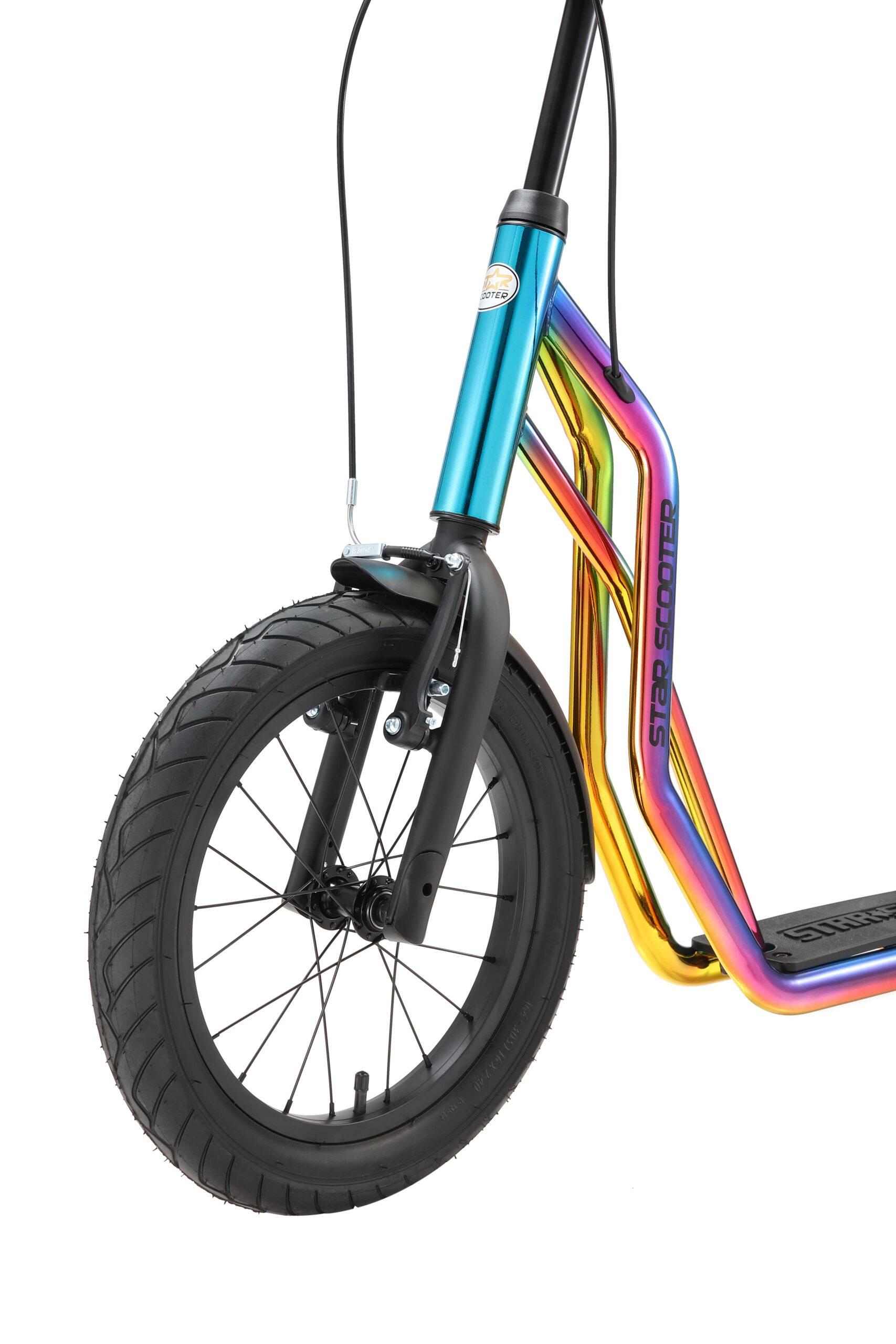 STAR SCOOTER autoped 16 inch + 12 inch, chroom 4/5