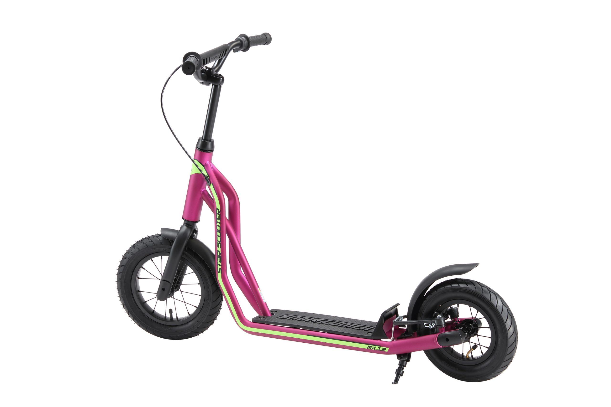 STAR SCOOTER autoped, 12 inch + 10 inch, donkerroze 2/5