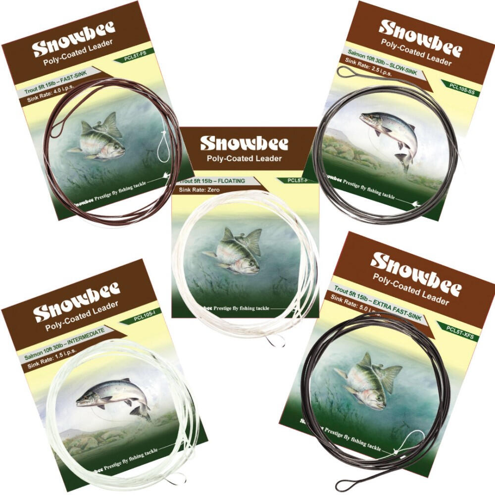 SNOWBEE Snowbee Poly-Coated Leader - 10' Trout 0.40mm Fast-Sink Brown