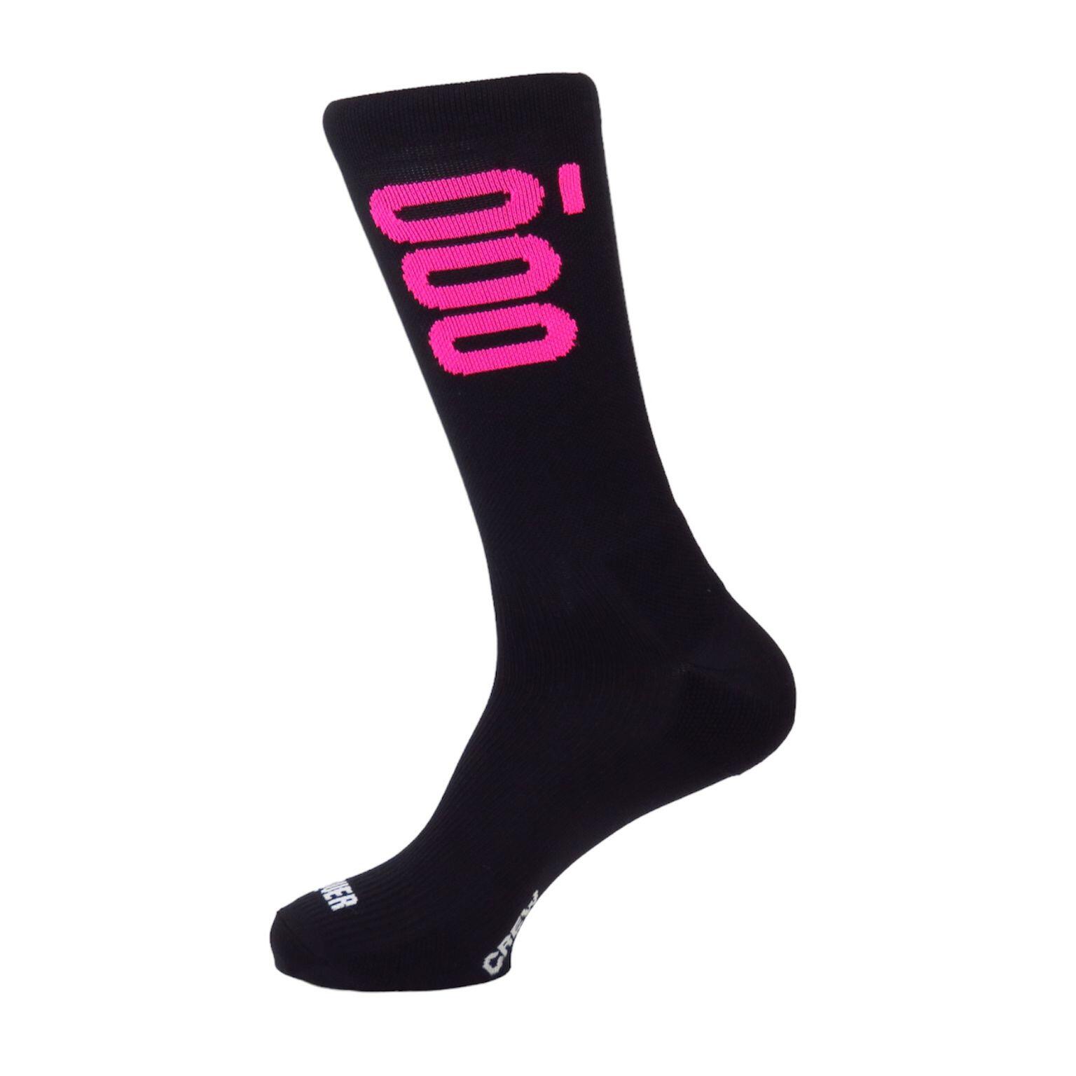 Mooquer - Chaussettes Unisexes Avec Renforts Compressifs Mooquer Crew Stan Noires Brodées - Chaussettes - Noir|rose - 37/39 - Decathlon