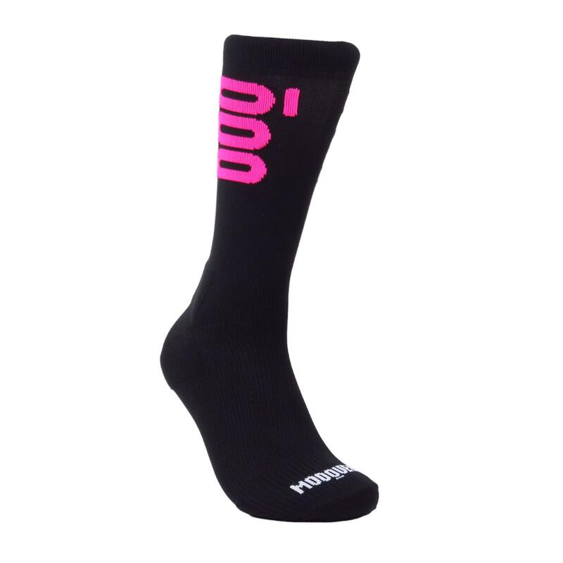 Calcetines Unisex Con Refuerzos Compresivos Mooquer Crew Stan Negros Bordados