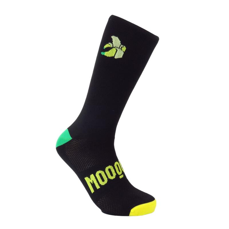 Mooquer Monkey Corsa Noir Brodé Chaussettes hautes unisexe d'été avec grille