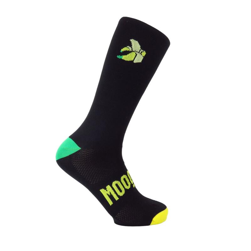 Mooquer Monkey Corsa Noir Brodé Chaussettes hautes unisexe d'été avec grille