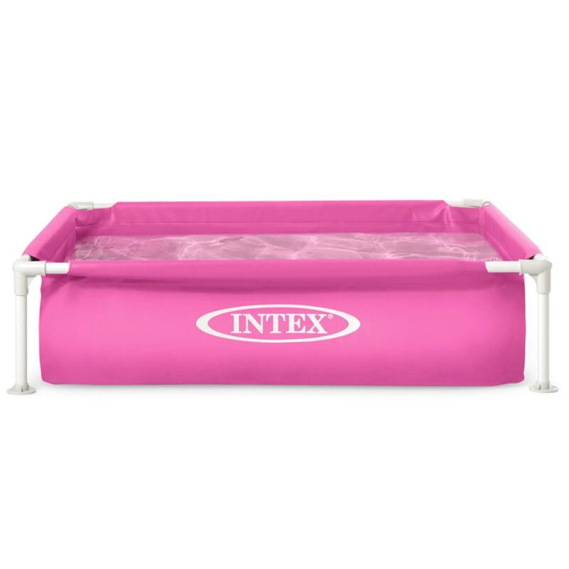 Piscina desmontable cuadrada Mini Frame 122x122x30 cm rosa INTEX