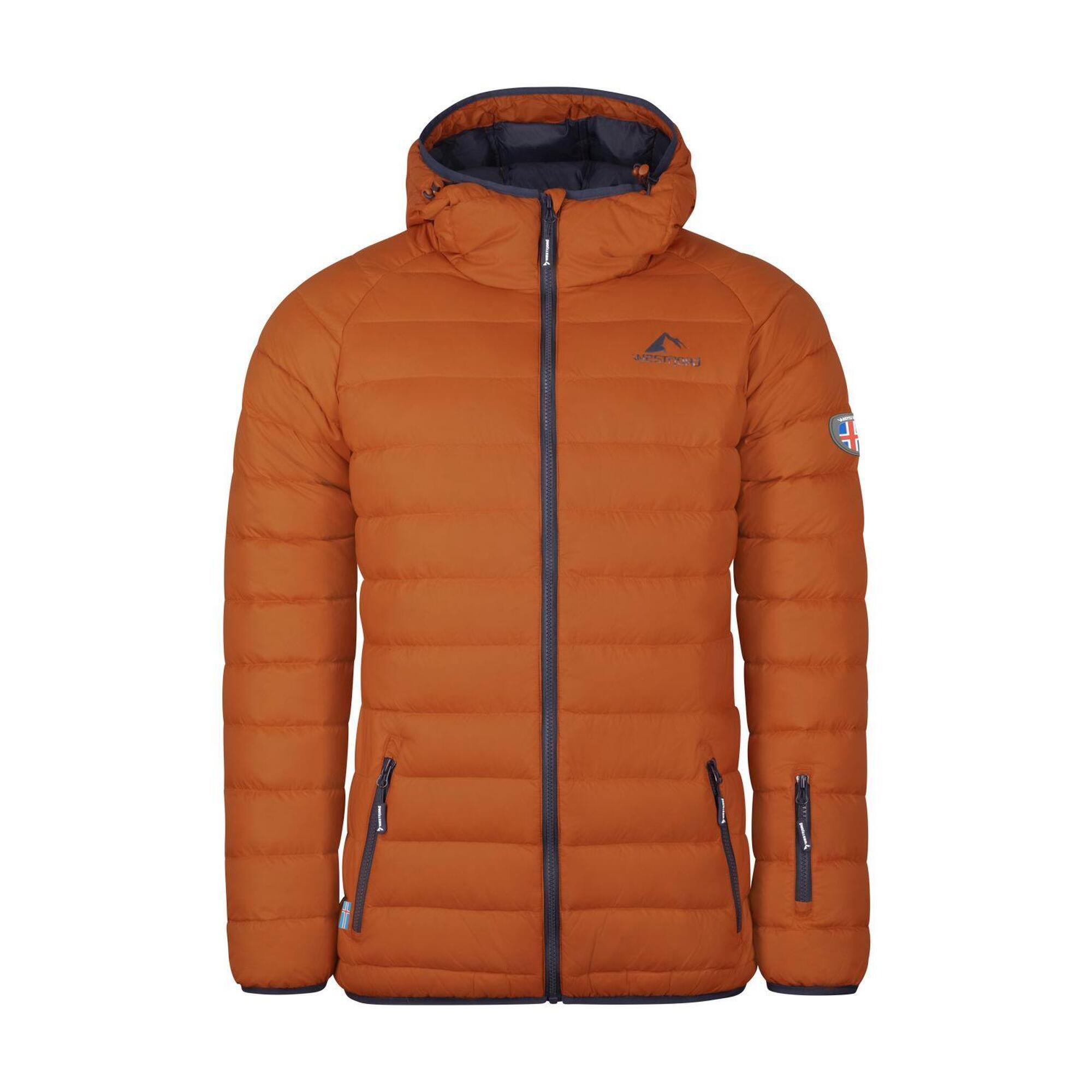 Snaefell men's down jacket brown/navy blue