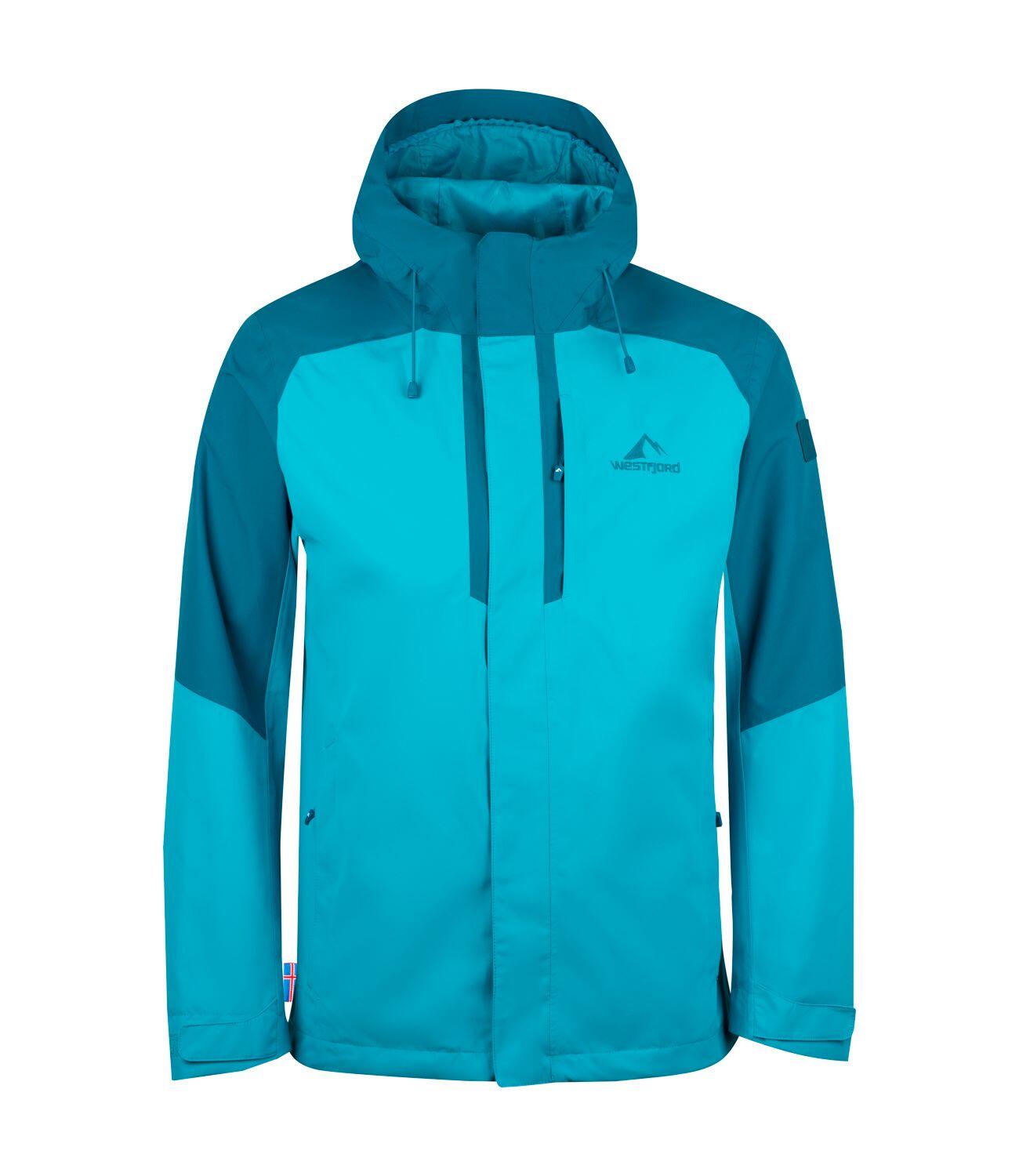 WESTFJORD Herren Regenjacke Reykjavik Karibik Blau/Petrol
