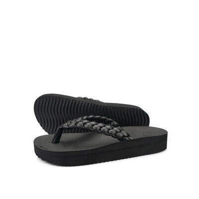 Damen flip*flop wedgy*weave Zehentrenner Perlweiß