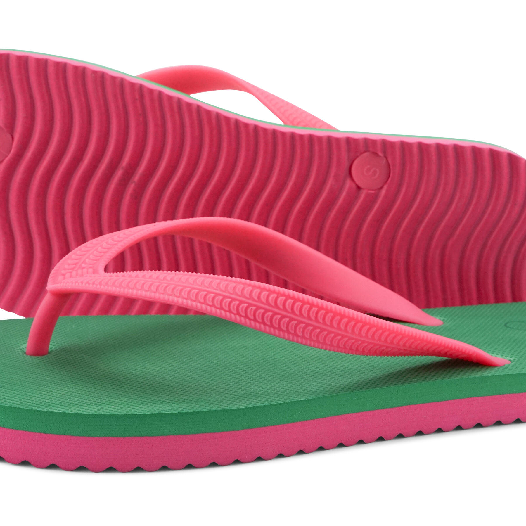Unisex originals*color block teenslippers Smaragdgroen / Roze 4/4