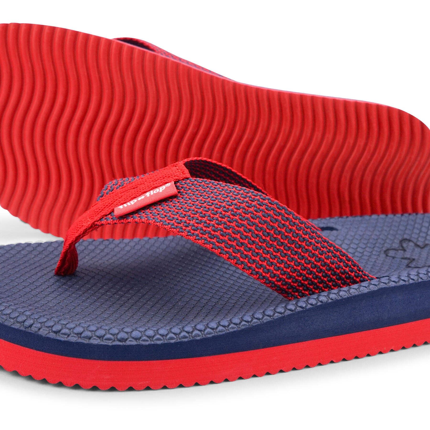 Unisex flip*flop comfy*tex Zehentrenner Nachtblau / Rot 2/2