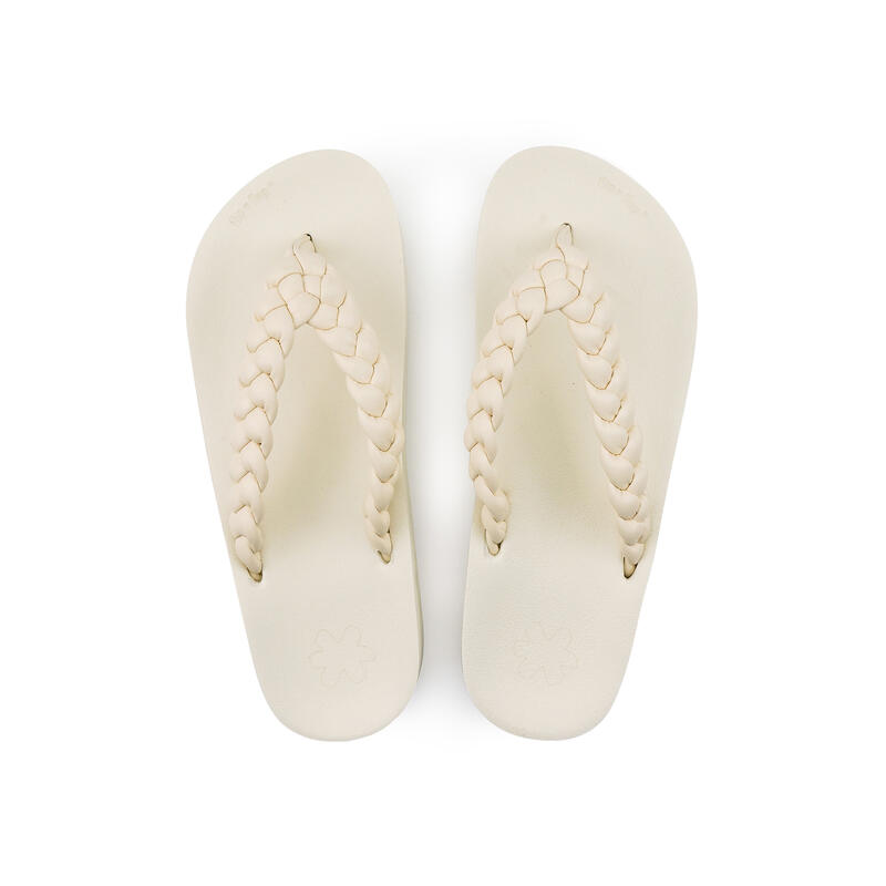 Femmes flip*flop wedgy*weave tongs blanc perle