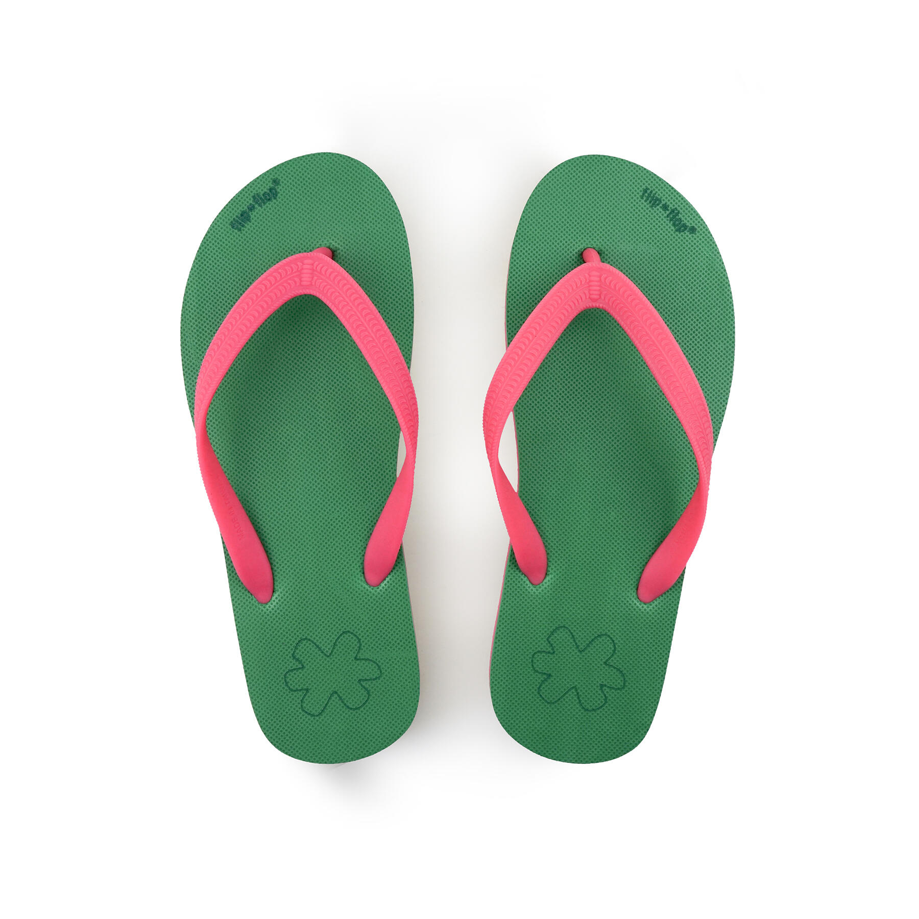 Unisex originals*color block teenslippers Smaragdgroen / Roze 3/4