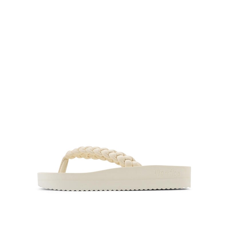 Femmes flip*flop wedgy*weave tongs blanc perle