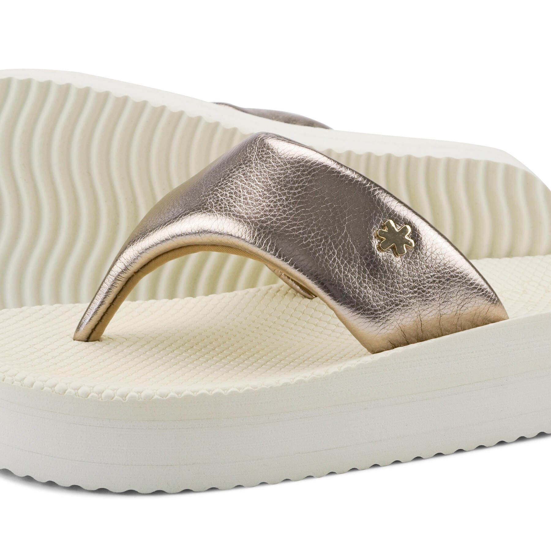 Femme comfy*paddy metallic Tongs blanc perle 4/4
