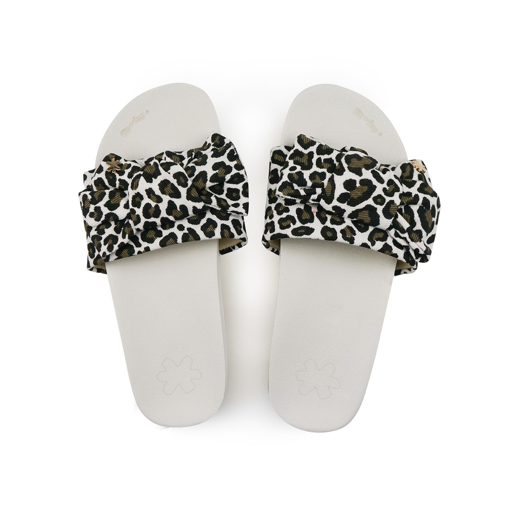 Femme pool*bow leo Slides Blanc / Marron 3/4