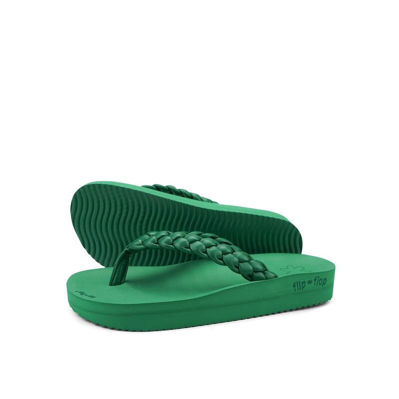 Femmes flip*flop wedgy*weave tongs vert émeraude