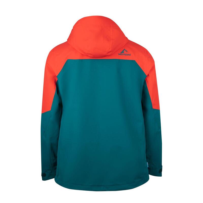 Herren Regenjacke Reykjavik Petrolblau/Rot