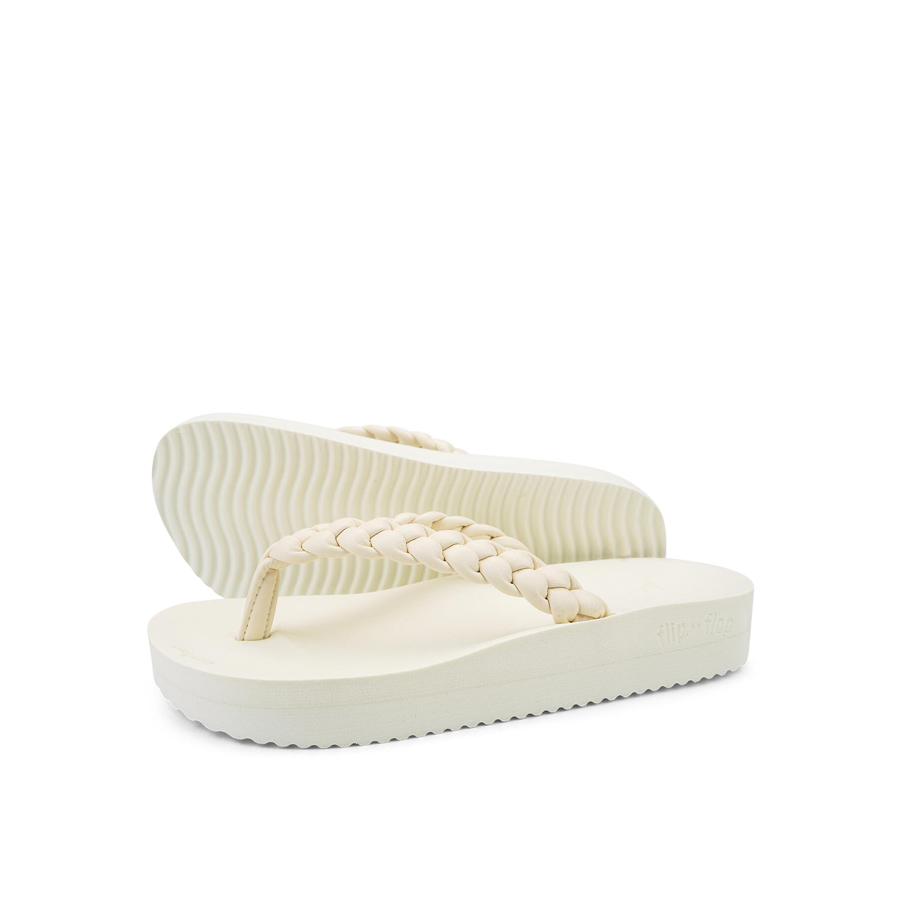 Flip Flop - Femme Wedgy*weave Tongs Blanc Perle - Tongs Piscine - Blanc - Decathlon