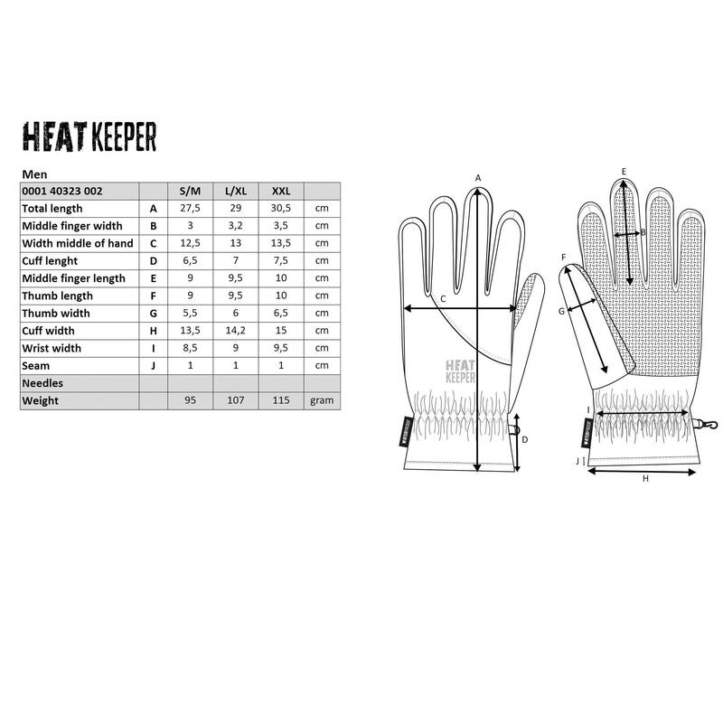 Heat Keeper Homme Gants de Ski Gris