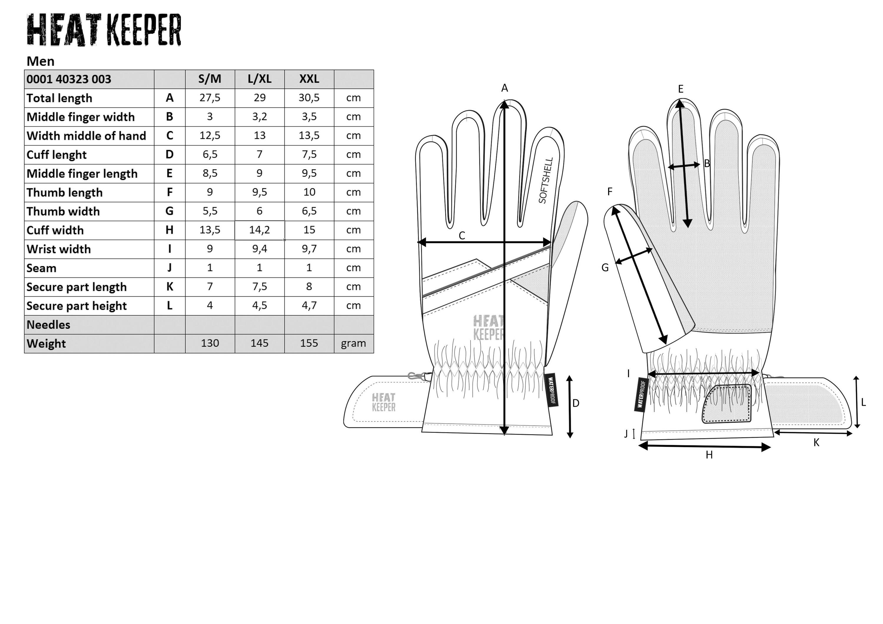 Guantes de Esquí Profesionales para Hombre Heatkeeper Negro 6/6