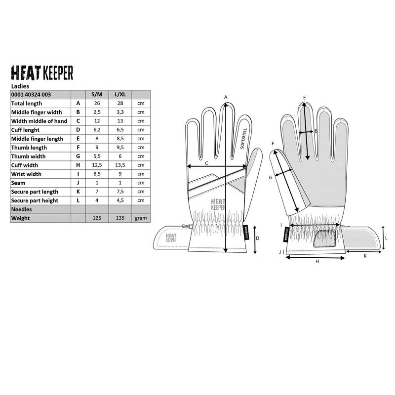 Damskie rękawice narciarskie Heatkeeper Pro czarne
