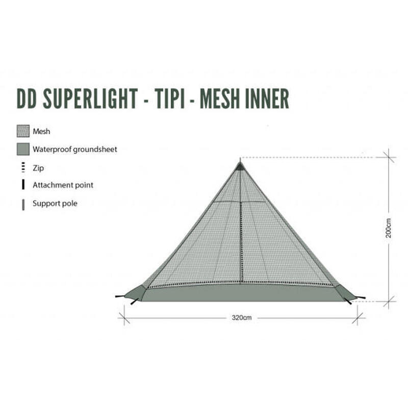 Adapost Plasa Anti Tantari DD Hammocks Superlight Pyramid Mesh 3-4 persoane