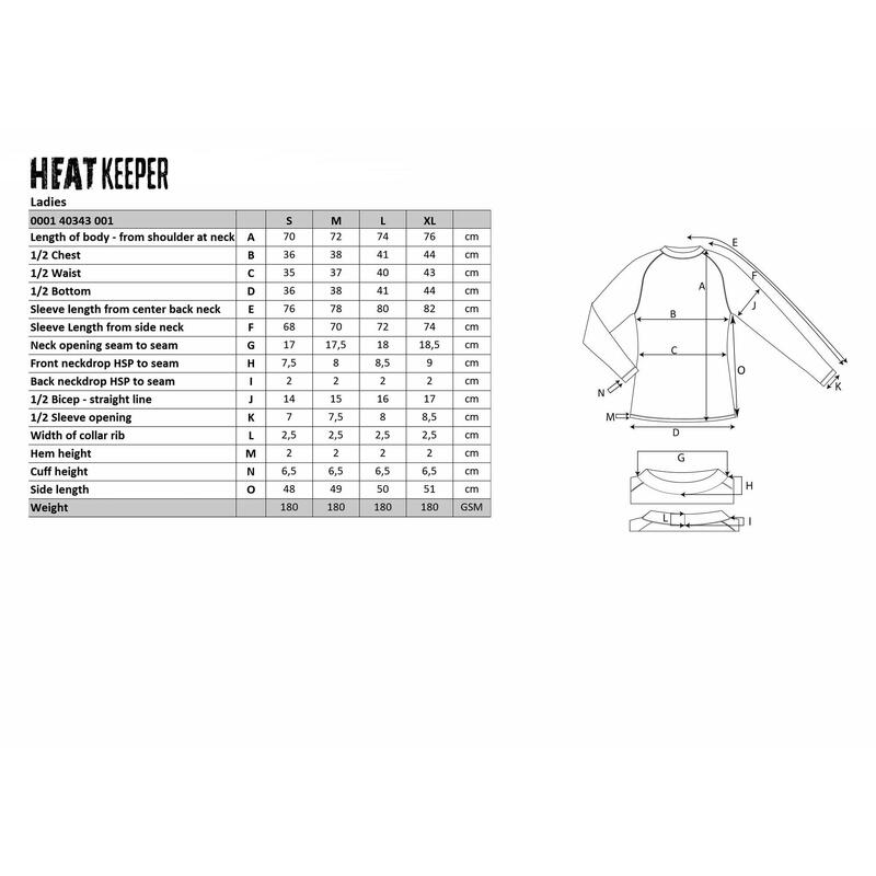 Heatkeeper T-Shirt Termal  para Mulher Antracite