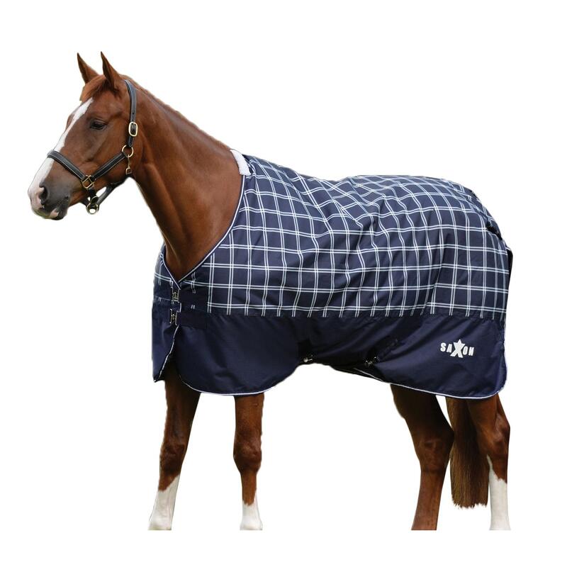Defiant StandardNeck Lightweight Horse Turnout Rug (Navy/White) SAXON