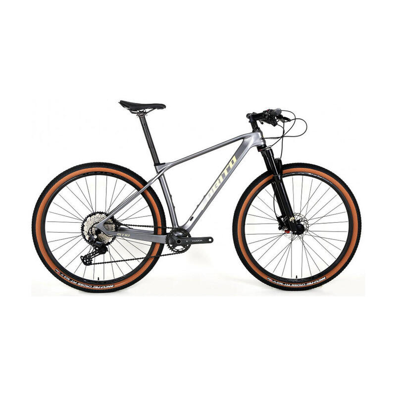 BICICLETA DE MONTAÑA DE CARBONO RÍGIDA LOBITO MT10 GRIS