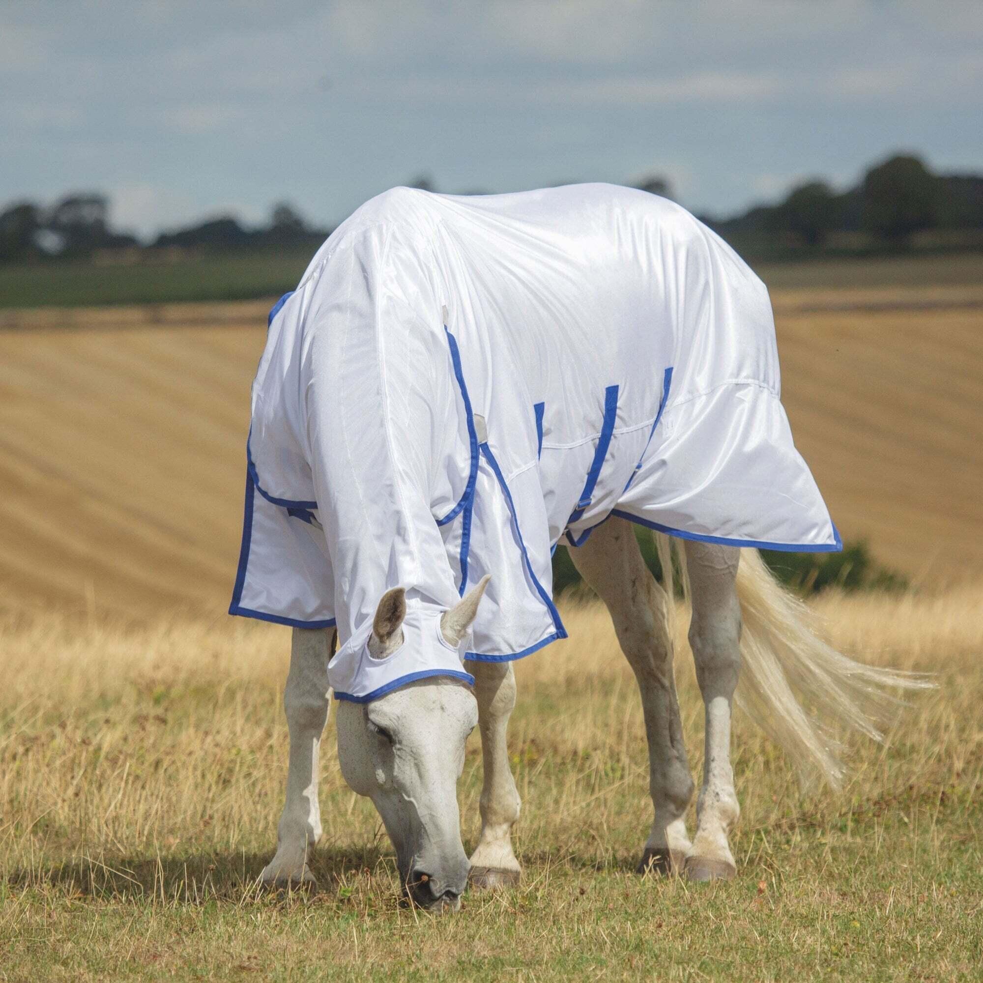 Highlander Plus Combo Neck Horse Fly Rug (White) 2/2