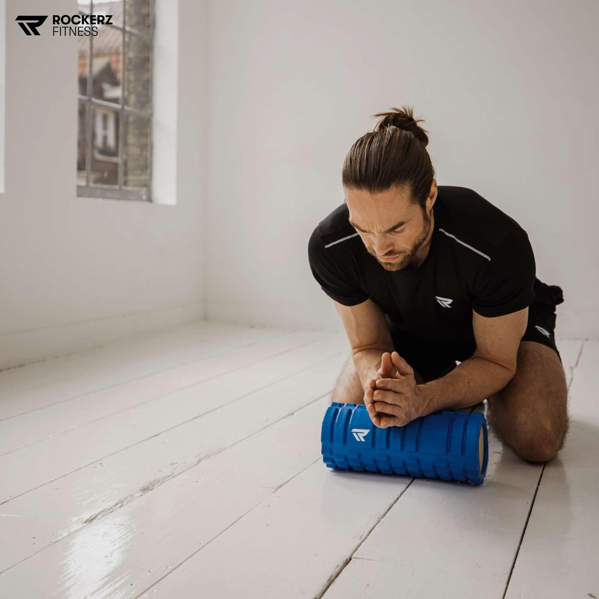 Rouleau de massage en mousse - Massage des points de déclenchement - 33cm- bleue 7/8