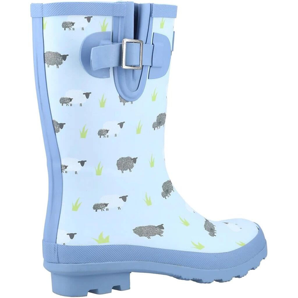 Womens/Ladies Farmyard Sheep Mid Calf Wellington Boots (Blue) 2/5