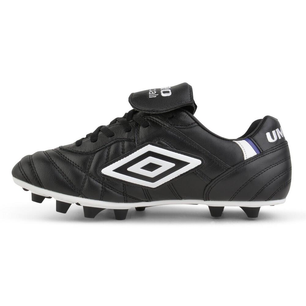 Mens Speciali Pro FG Leather Football Boots (Black/White/Royal Blue) 3/4