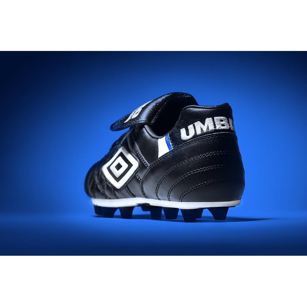 Mens Speciali Pro FG Leather Football Boots (Black/White/Royal Blue) 2/4