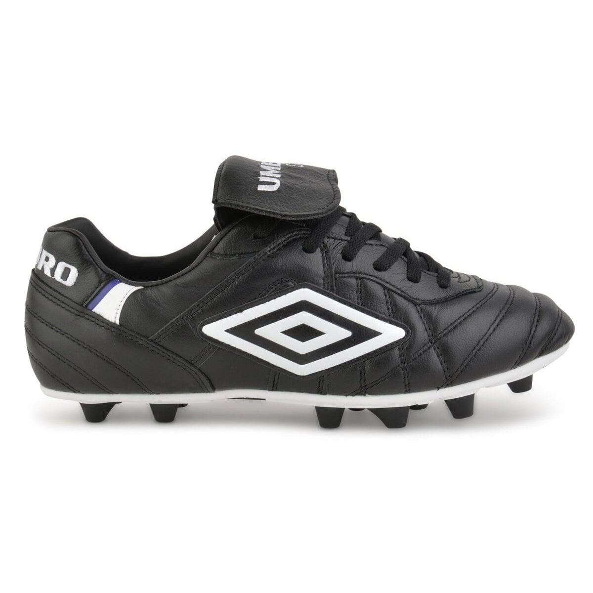 Mens Speciali Pro FG Leather Football Boots (Black/White/Royal Blue) 1/4