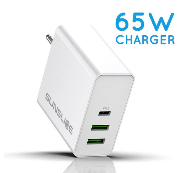 SUNSLICE Caricabatterie Emperion 65W | Caricatore ultraveloce per smartphone e powerbank