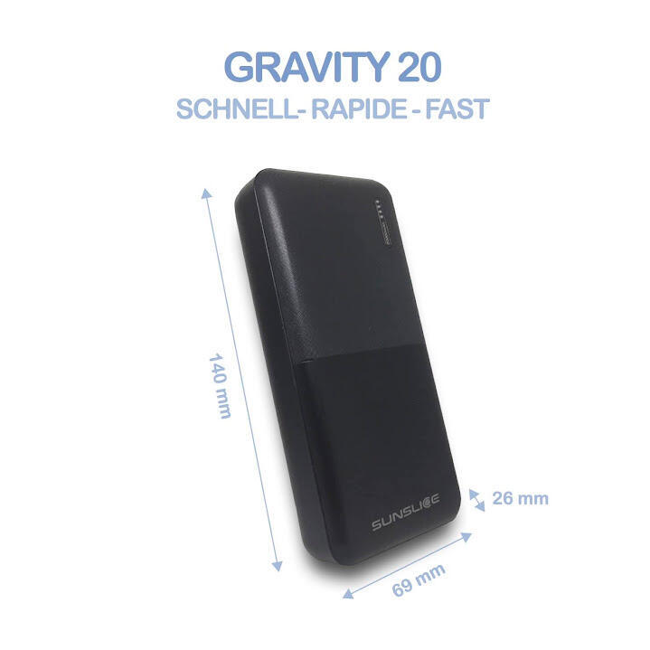 Powerbank Gravity 20'000 mAh | Krachtige externe batterij met hoge capaciteit
