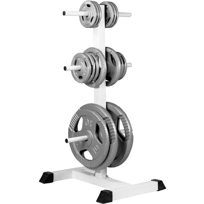 Rack para Discos Gorilla Sports Blanco Diámetro 30/31 mm