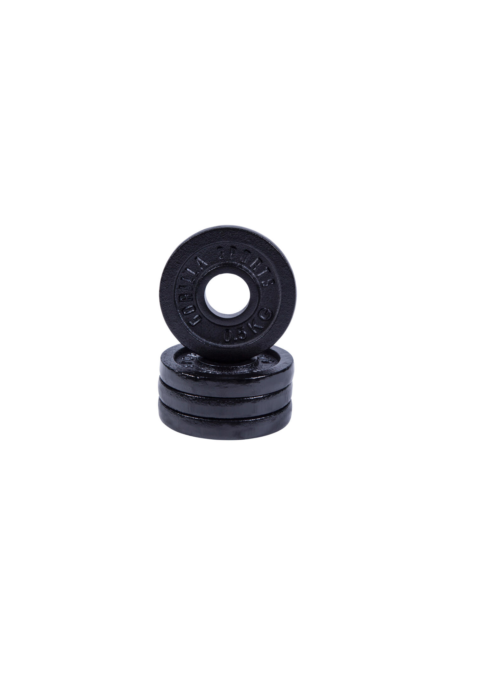 DISQUE DE MUSCULATION FONTE NOIR | DIAM 31MM | LOT 4 X 0,5 KG 7/7
