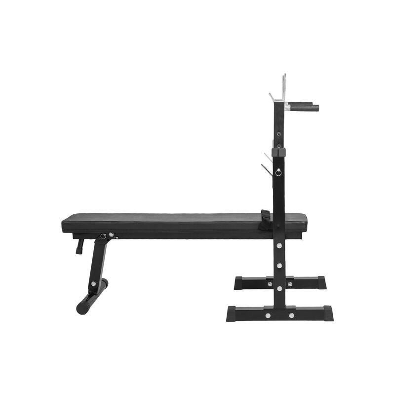 BANC DE MUSCULATION NOIR CLASSIQUE AVEC SET D'HALTERES COMPLET 97,5 KG | MUSCULA