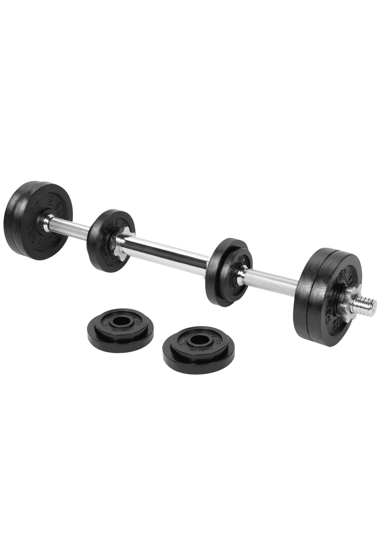 KIT HALTÈRES MODULABLE DEUX EN UN 22KG| HALTÈRES COURTS + LONG | MUSCULATION 6/7